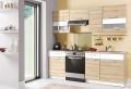 Virtuvės komplektas Modena – moduliniai virtuvės baldai su MDF fasadais ir švelnaus uždarymo mechanizmais.