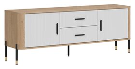 Modernus TV baldas ąžuolo spalvos korpusu