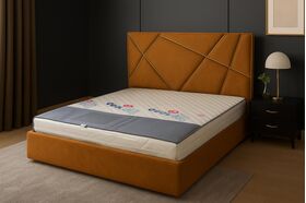 Ruda miegamojo lova Virdžinija su patalynės dėže 160 cm