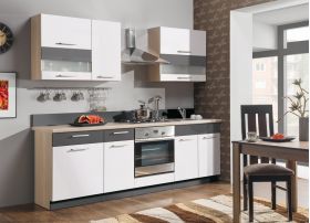 Virtuvės komplektas Modena – moduliniai MDF virtuvės baldai su spalvų pasirinkimu ir švelnaus uždarymo mechanizmais.
