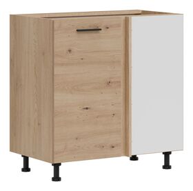 pastatoma kampinė virtuvės spintelė Pati PK22 artisan ąžuolas su juodomis rankenėlėmis