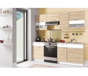 Virtuvės komplektas Modena – moduliniai virtuvės baldai su MDF fasadais ir švelnaus uždarymo mechanizmais.