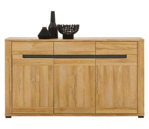 York komoda su grafito akcentu ir natūralia medienos tekstūra