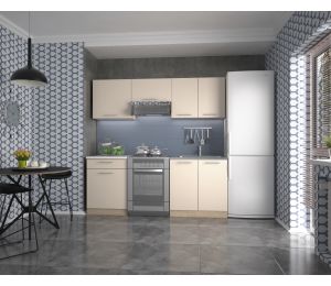 Virtuvės komplektas Marija, 200 cm pločio, vanilės spalvos