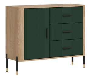 Šiuolaikinio dizaino komoda su dviem durelėmis ir trimis stalčiais