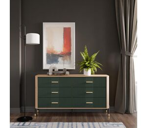 Komoda Dante DT05 interjere su žaliais fasadais