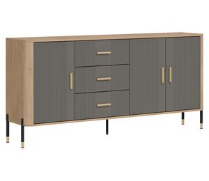 Komoda Dante DT07 – pilka matinė su auksinėmis detalėmis