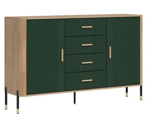 Komoda Dante su metalinėmis kojelėmis ir auksinėmis rankenėlėmis