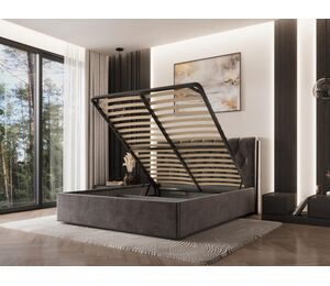 Lova Imperija 160x200 cm – su metalinėmis grotelėmis ir dujiniais pakelėjais