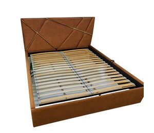 Moderni dvigulė lova su dekoruotu galvūgaliu