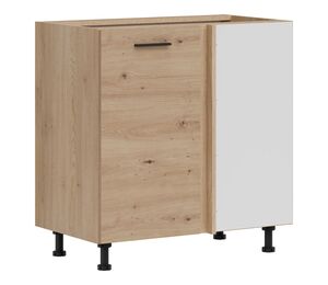 pastatoma kampinė virtuvės spintelė Pati PK22 artisan ąžuolas su juodomis rankenėlėmis