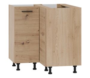 pastatoma kampinė virtuvės spintelė Pati PK23 artisan ąžuolas su juodomis rankenėlėmis