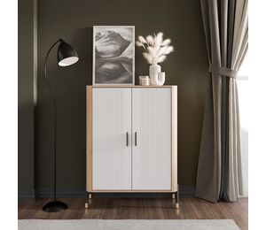 Moderni spintelė su baltos spalvos MDF fasadais