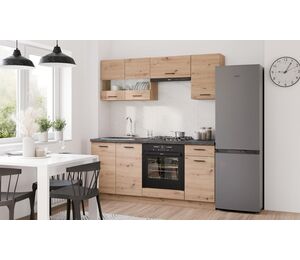 virtuvės spintelių komplektas Pati 180 cm artisan ąžuolas su stalviršiu