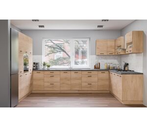 erdvus virtuvės baldų komplektas Pati 760 cm su aukštomis spintelėmis