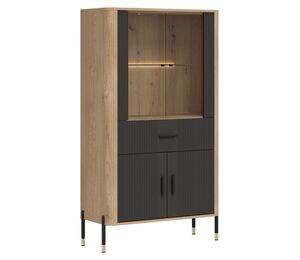 Moderni vitrina su antracito spalvos MDF fasadais