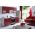 Galaxy Red moduliniai virtuvės baldai MDF raudona blizgi su blizgučiais, metalinės kojelės ir rankenėlės, švelnaus uždarymo mechanizmai