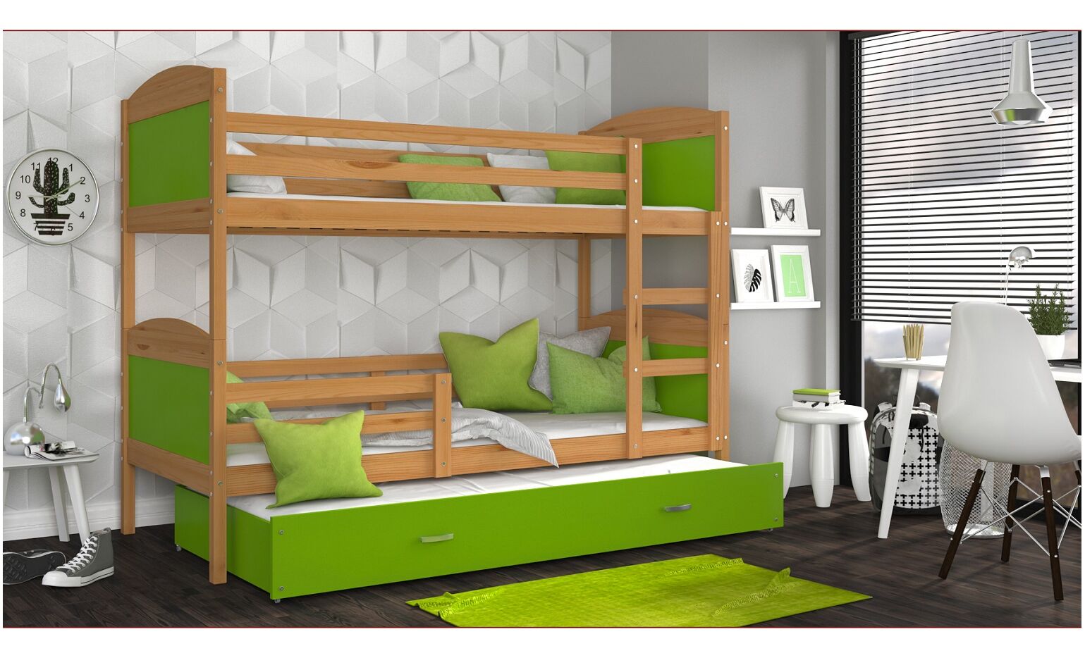 Dviaukštė trivietė lova Mateusz 90x200 - Image 12