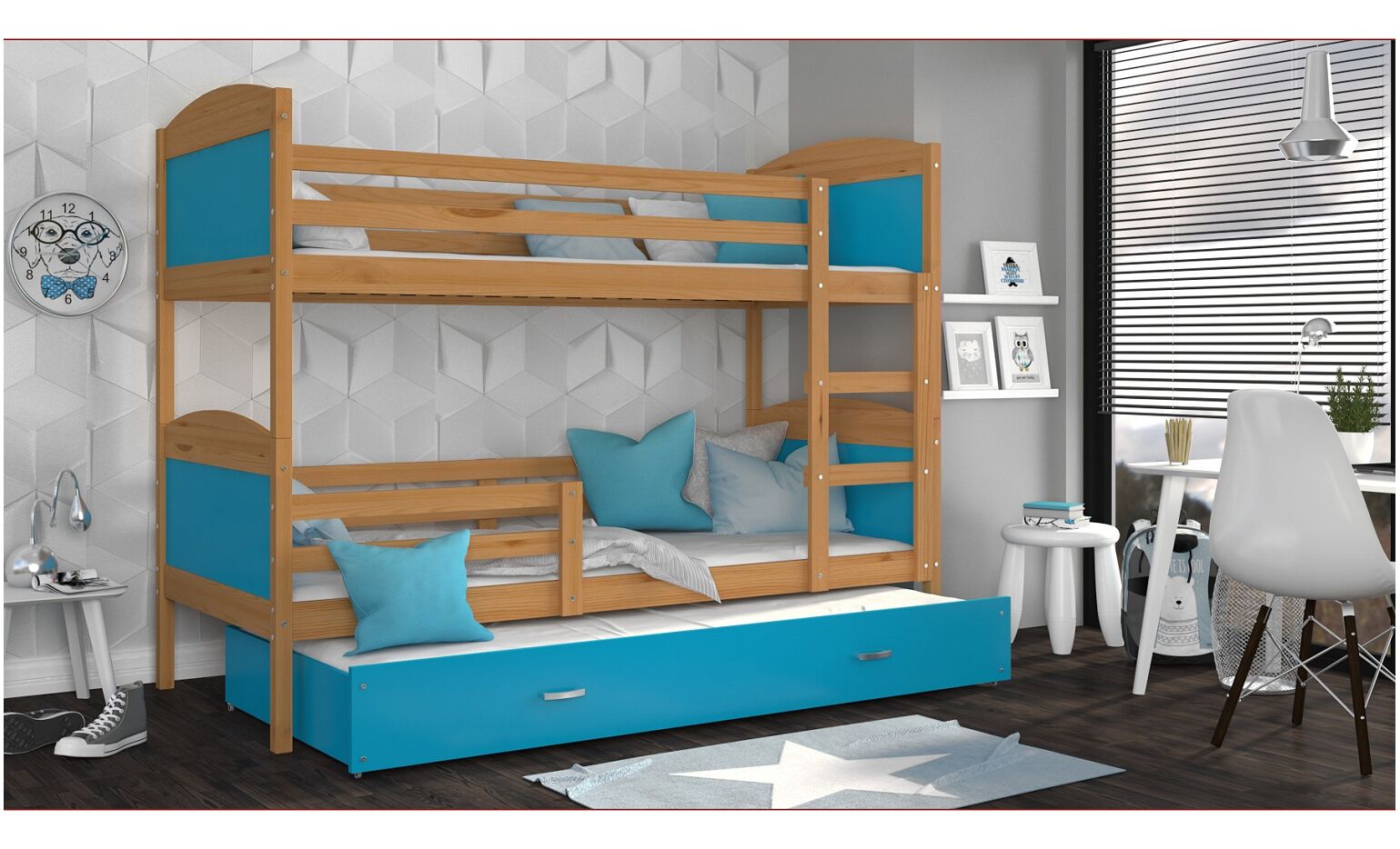 Dviaukštė trivietė lova Mateusz 90x200 - Image 9