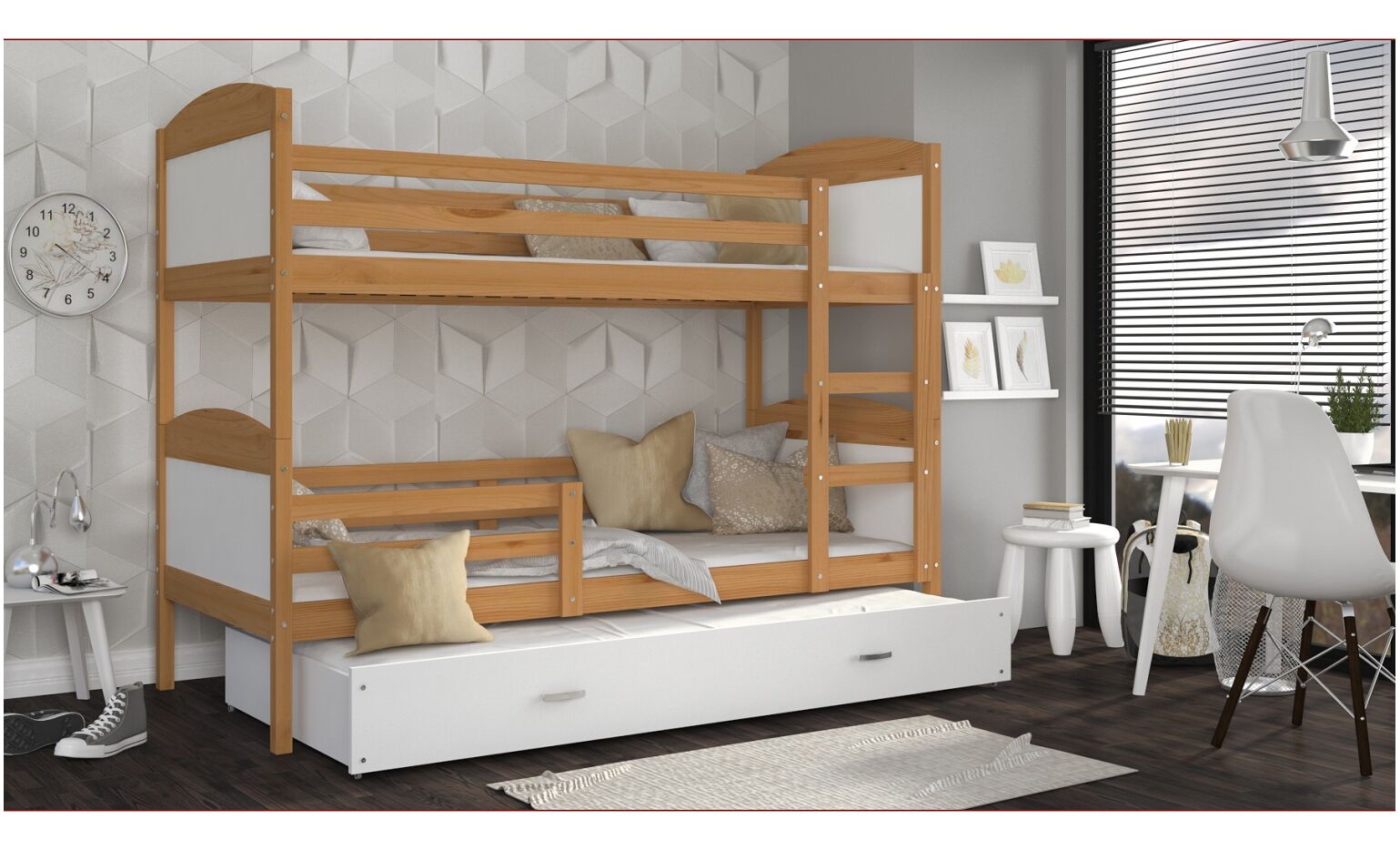 Dviaukštė trivietė lova Mateusz 90x200 - Image 8