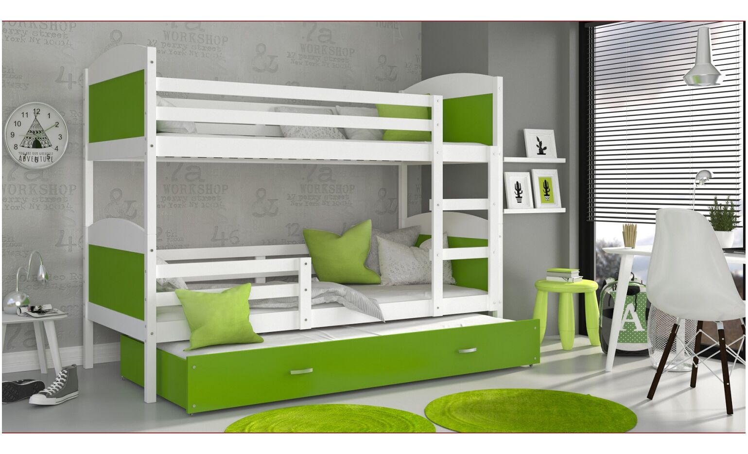 Dviaukštė trivietė lova Mateusz 90x200 - Image 7