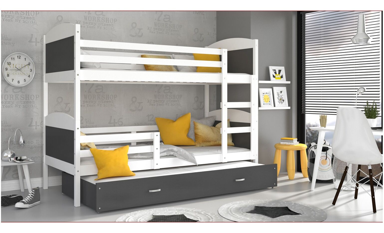 Dviaukštė trivietė lova Mateusz 90x200 - Image 6