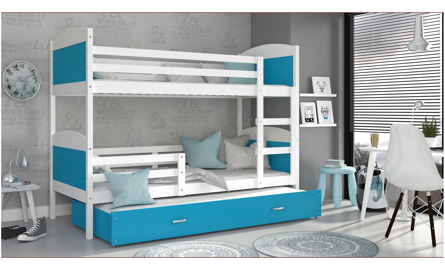 Dviaukštė trivietė lova Mateusz 90x200 - Image 4