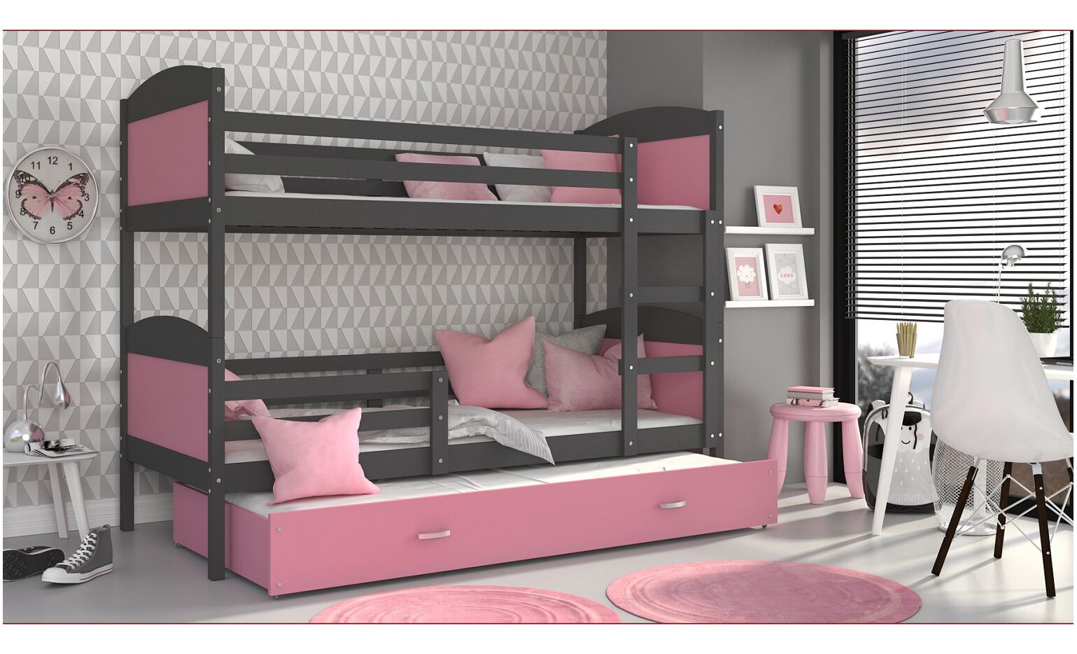 Dviaukštė trivietė lova Mateusz 90x200 - Image 20