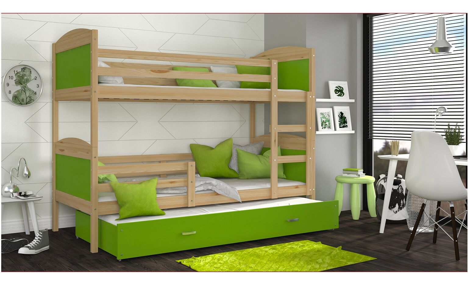 Dviaukštė trivietė lova Mateusz 90x200 - Image 17