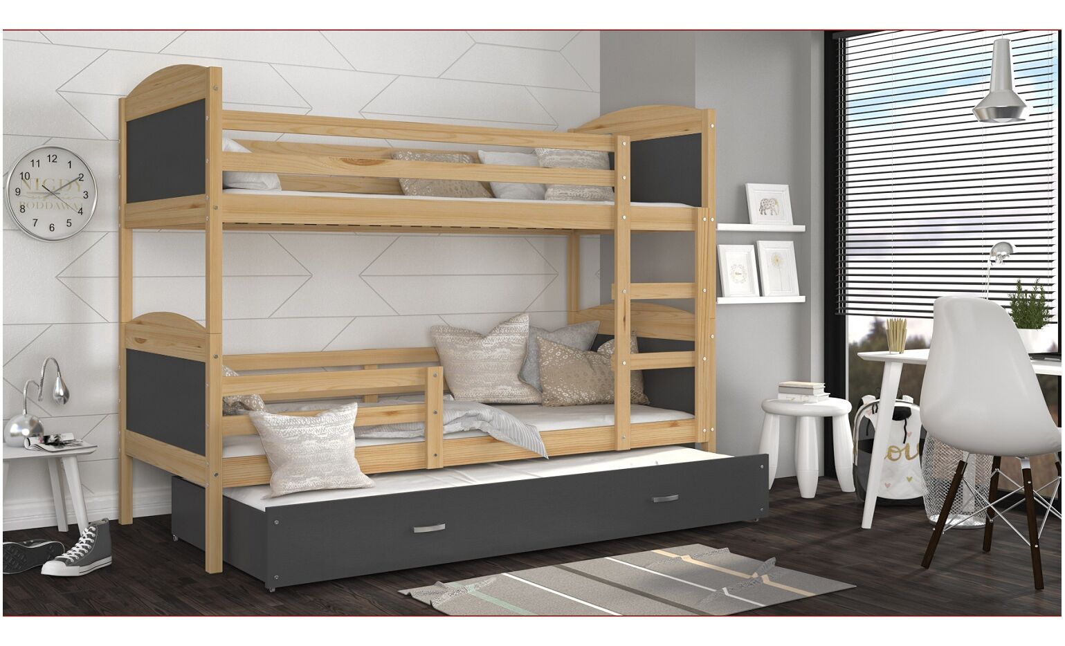 Dviaukštė trivietė lova Mateusz 90x200 - Image 16