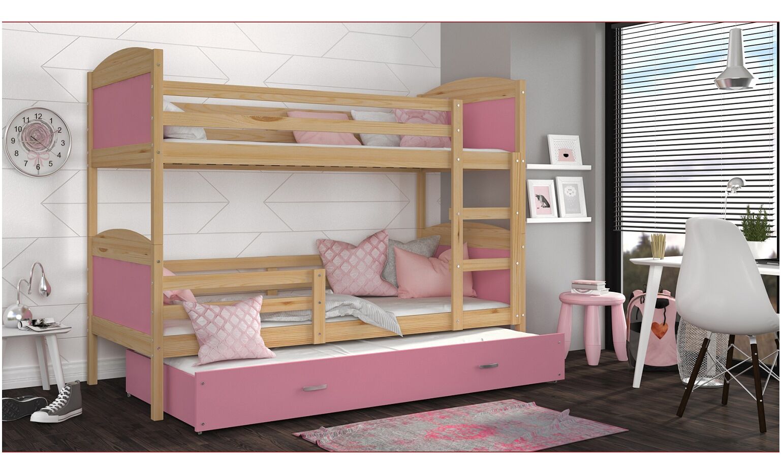 Dviaukštė trivietė lova Mateusz 90x200 - Image 15