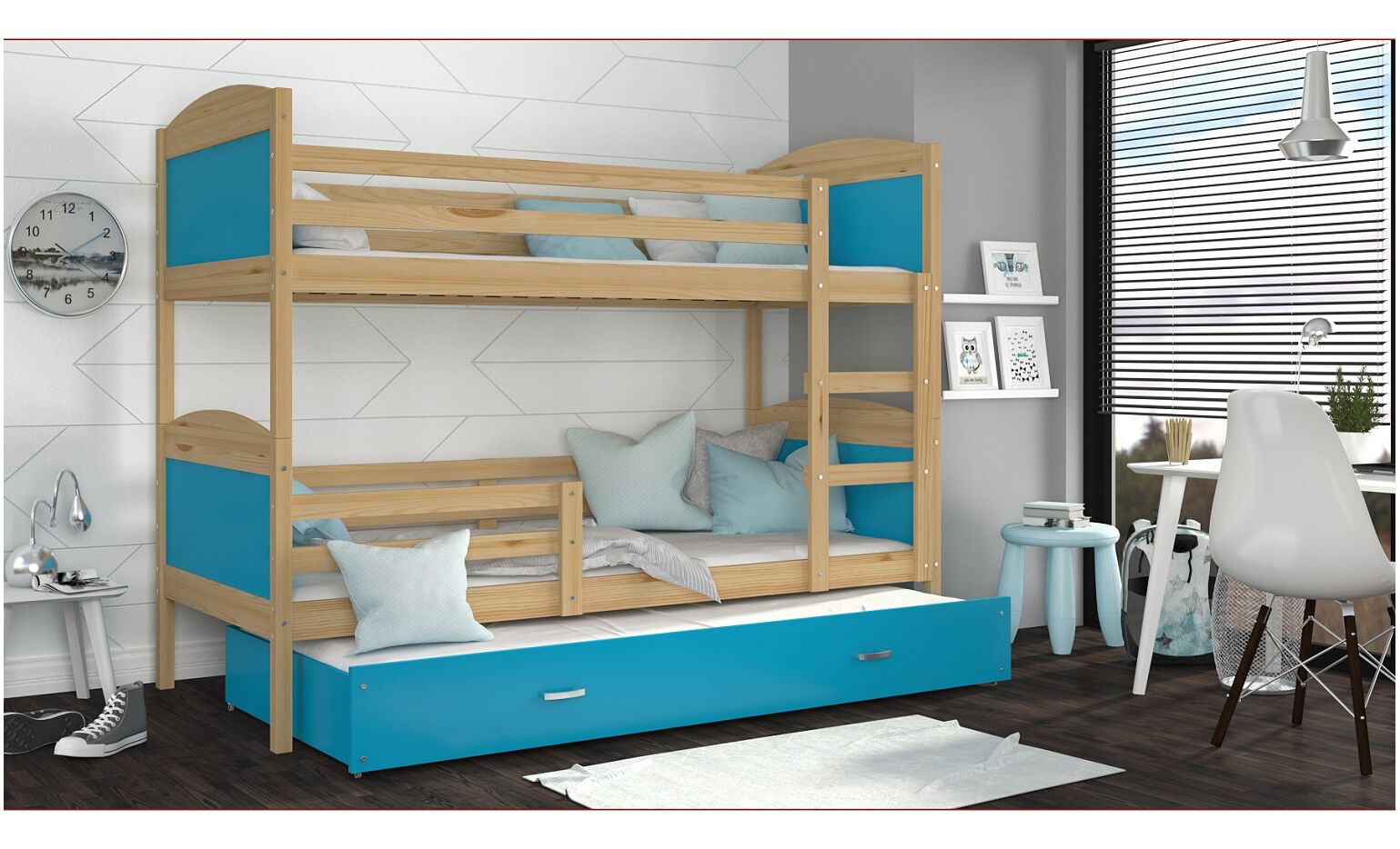 Dviaukštė trivietė lova Mateusz 90x200 - Image 14