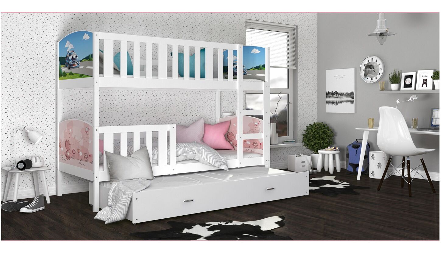 Dviaukštė trivietė lova Tami-3 90x200 - Image 5