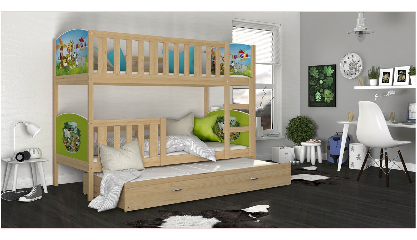 Dviaukštė trivietė lova Tami-3 90x200 - Image 17