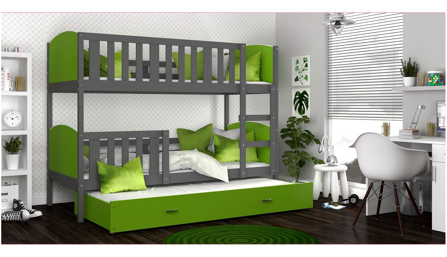 Dviaukštė trivietė lova Tami-3 90x200 - Image 15