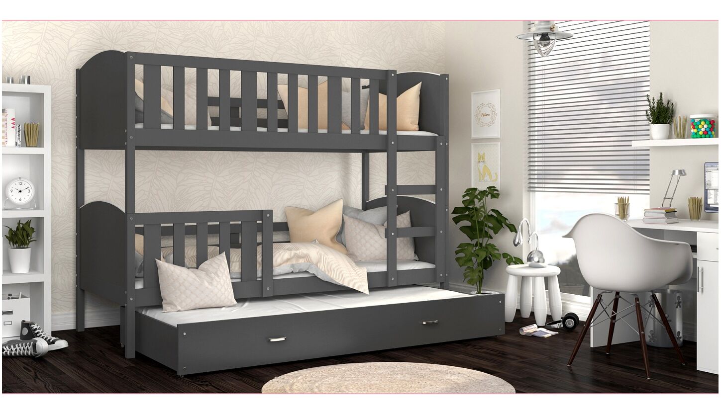 Dviaukštė trivietė lova Tami-3 90x200 - Image 14