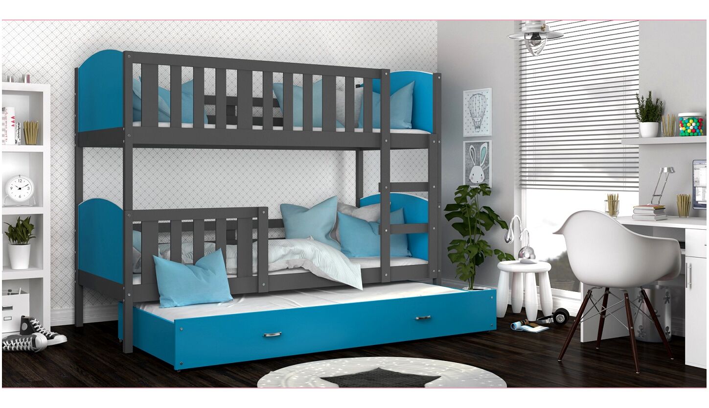 Dviaukštė trivietė lova Tami-3 90x200 - Image 12