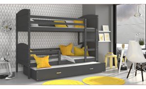 Dviaukštė trivietė lova Mateusz 80x190