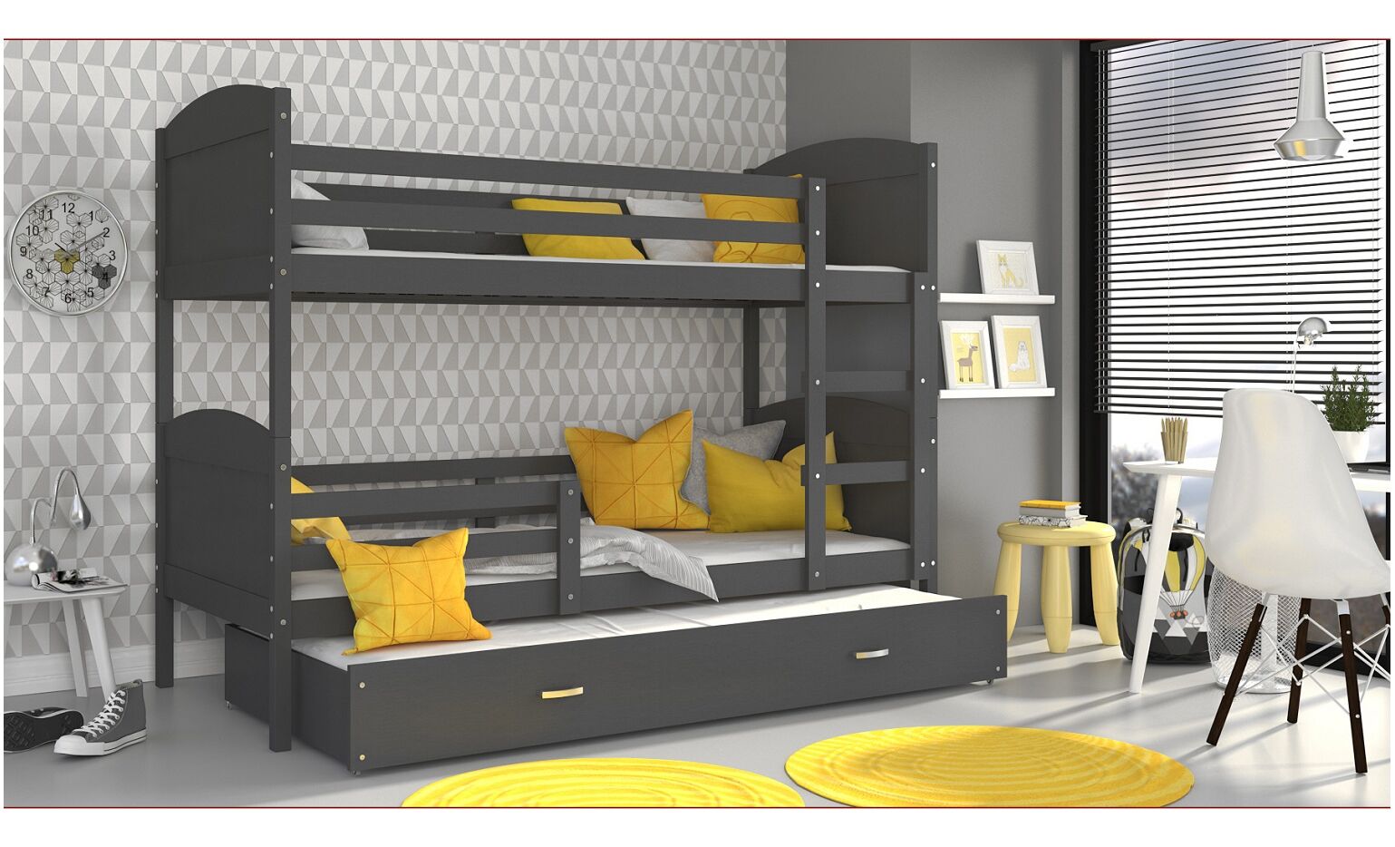 Dviaukštė trivietė lova Mateusz 90x200 - Image 19