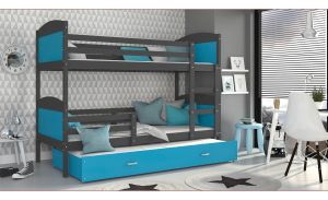 Dviaukštė trivietė lova Mateusz 90x200