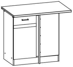 Kampinė pastatoma spintelė Eliza EZ18/D100NW