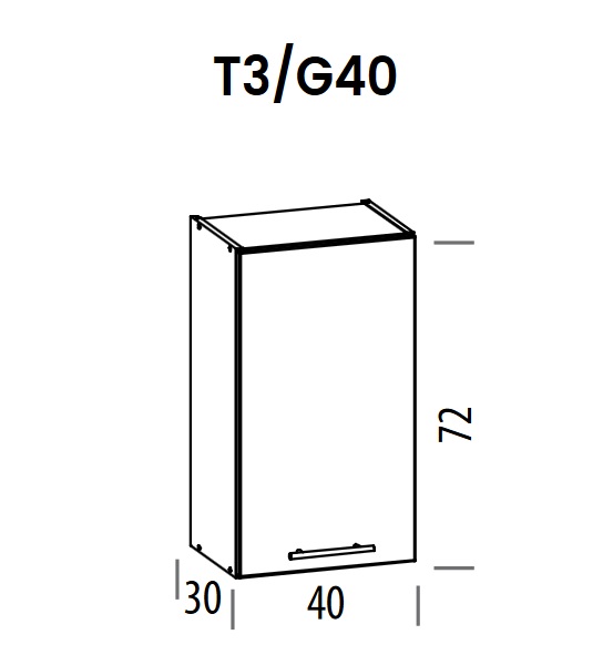Pakabinama spintelė Tiffany T3/G40