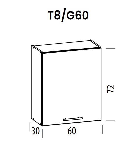 Pakabinama spintelė Tiffany T8/G60