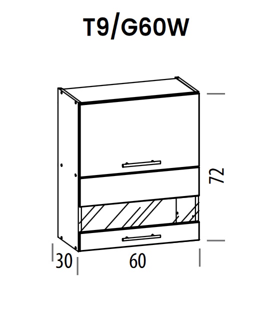Pakabinama spintelė Tiffany T9/G60W