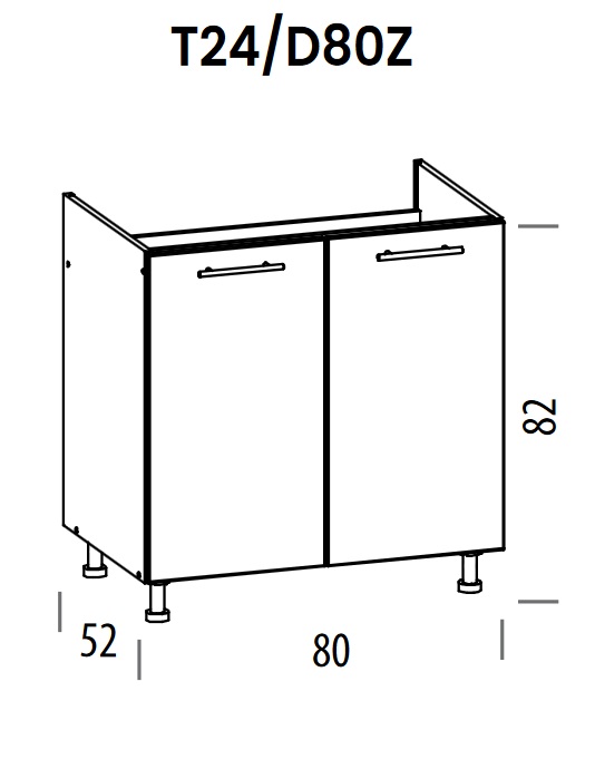 Pastatoma spintelė kriauklei Tiffany T24/D80Z