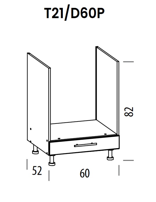Pastatoma spintelė orkaitei Tiffany T21/D60P