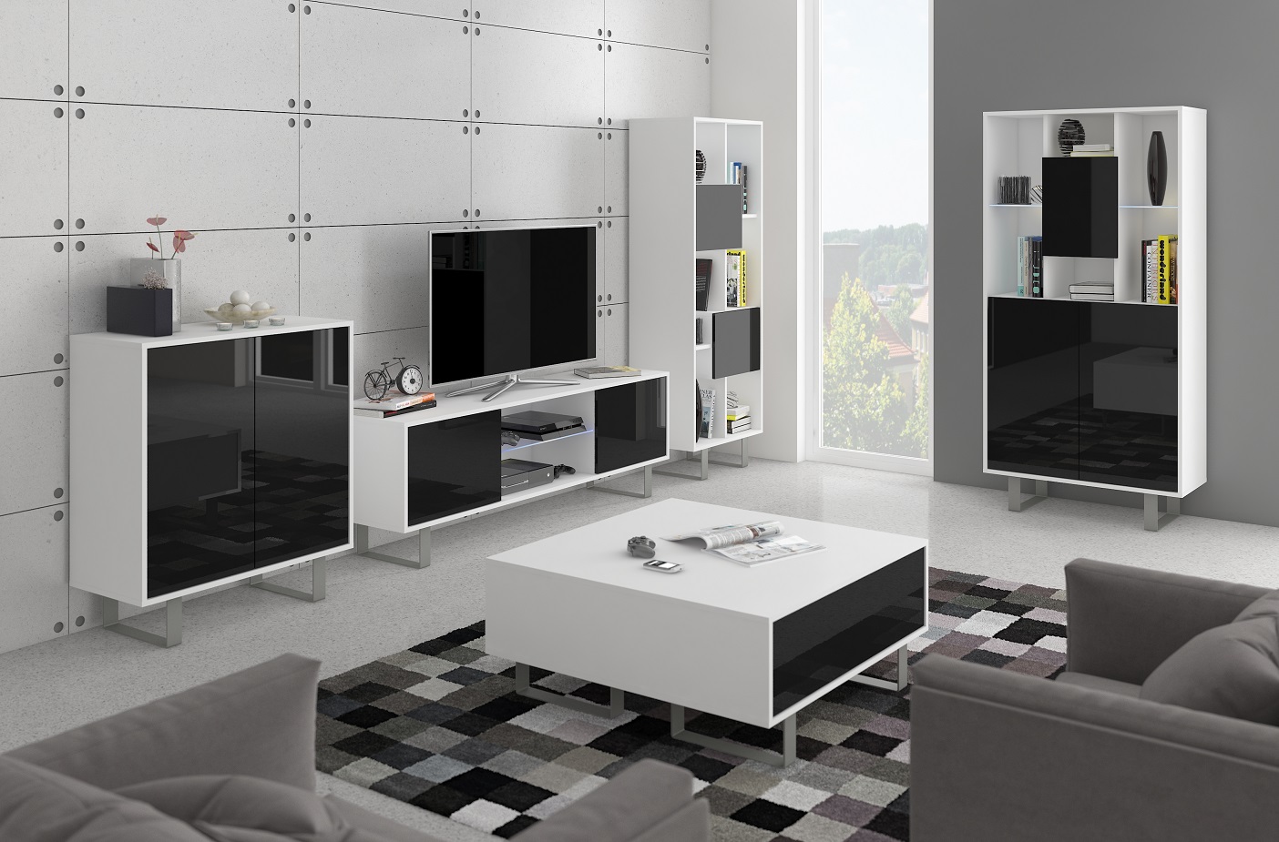 Balta   juoda blizgi