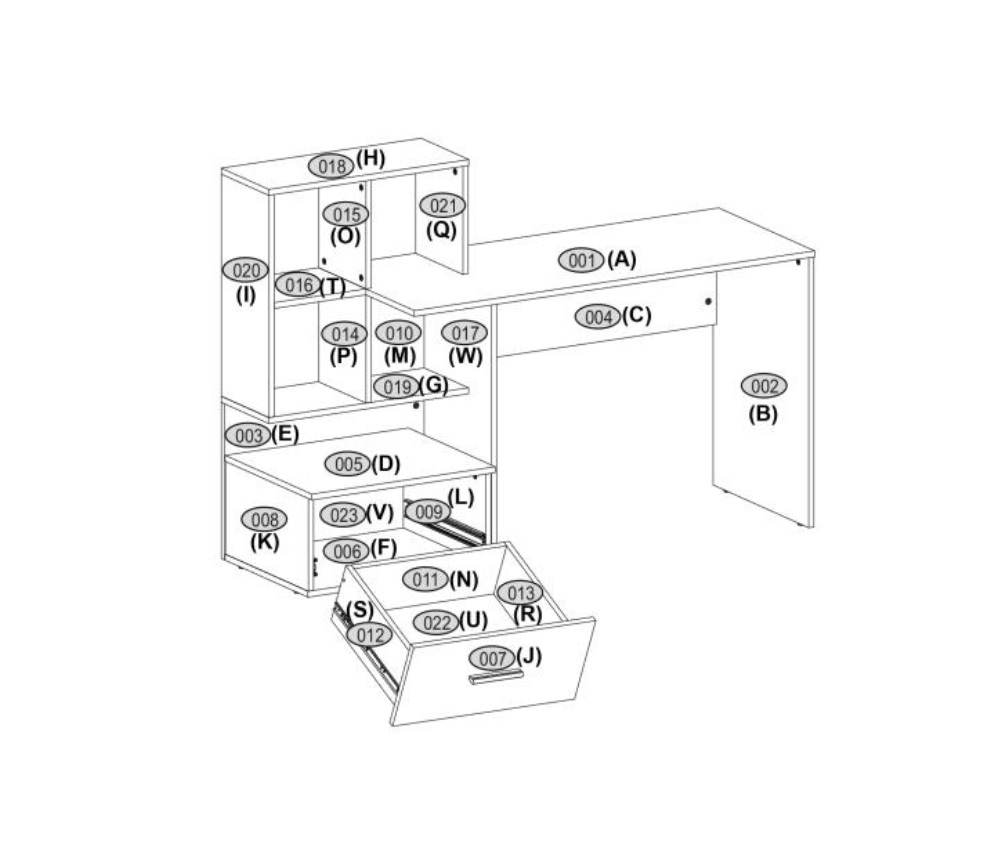 Biuro stalas Grosso Balta - Image 7