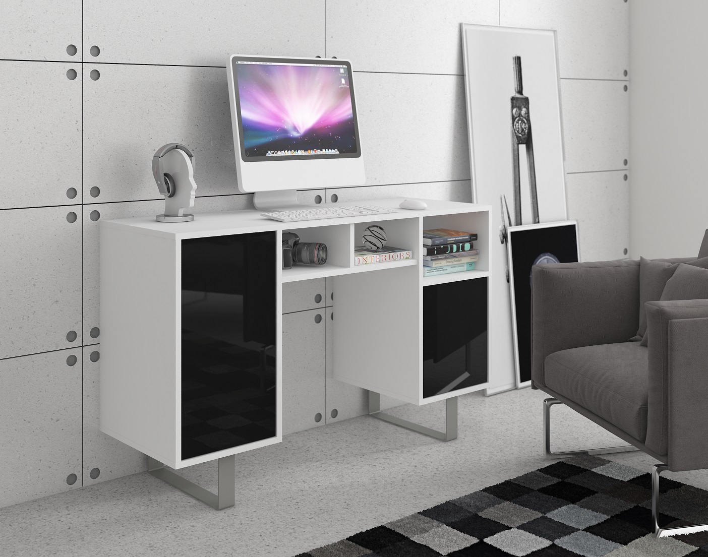 Balta   juoda blizgi