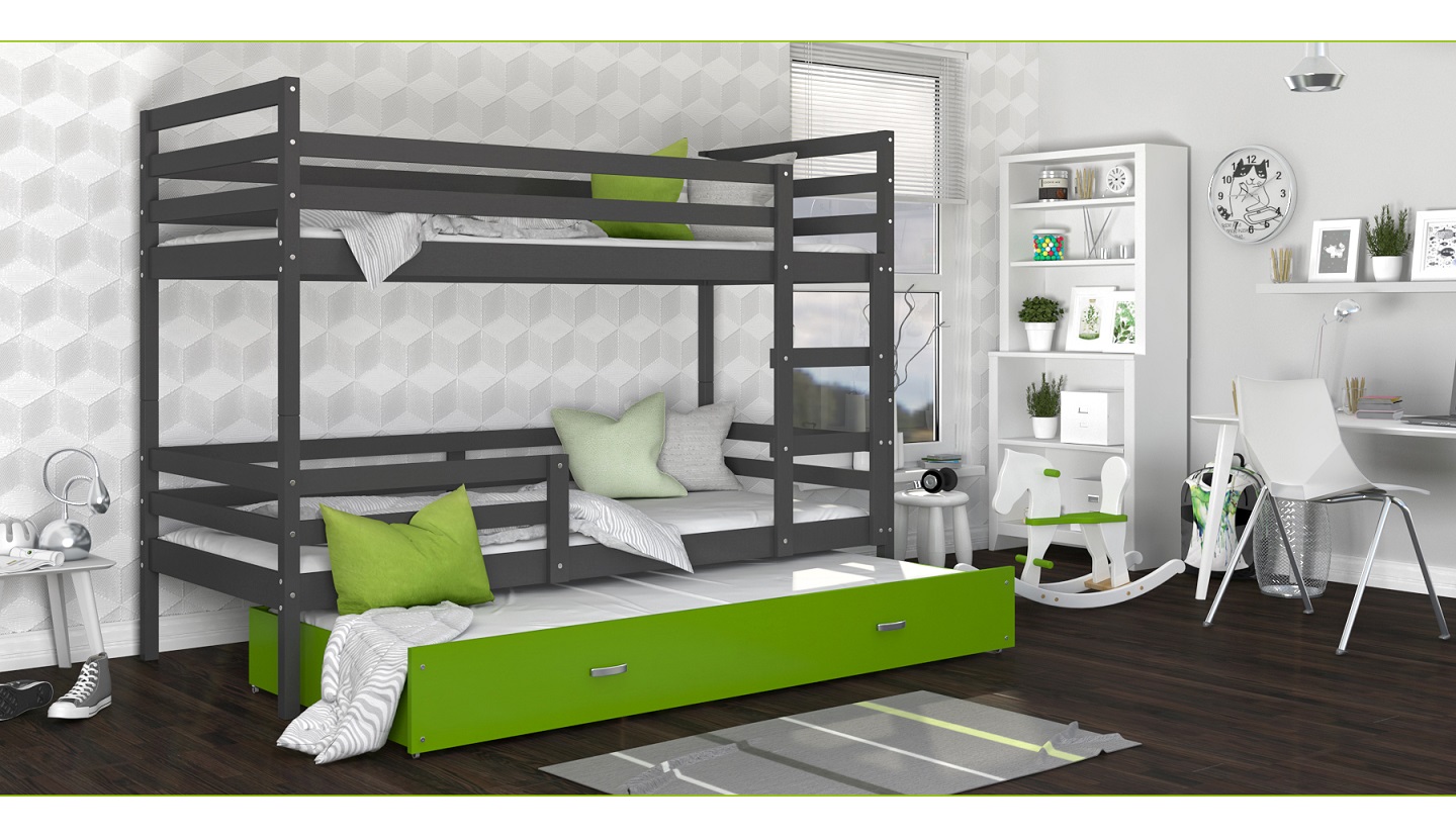 Dviaukštė trivietė lova Jacek-3 80x190 - Image 2